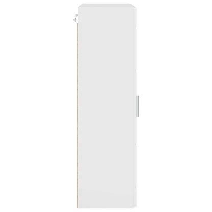 Wooden Cabinet High Gloss White Engineered Wood