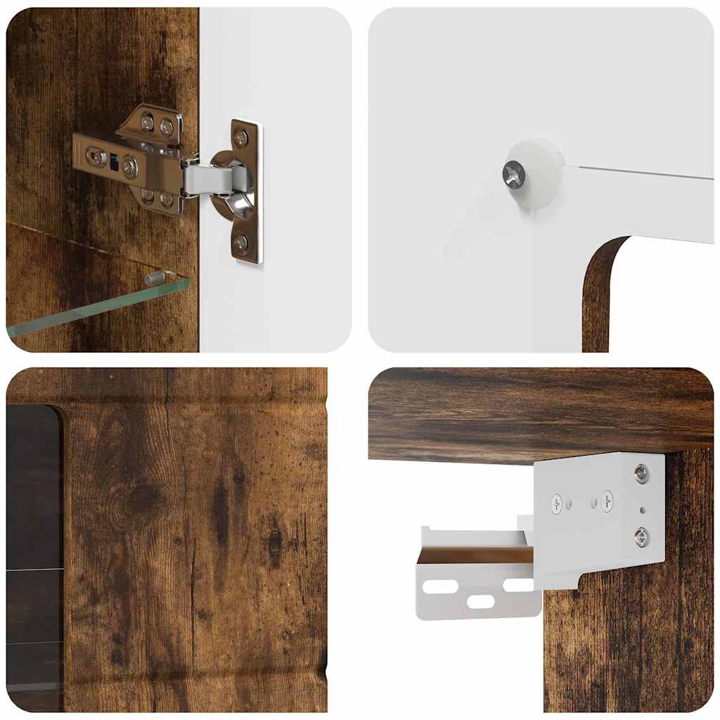 Wooden Cabinet Smoked Oak 50 x 29 x 100 cm Engineered Wood