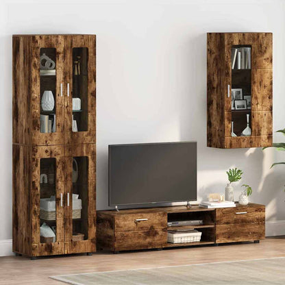 Wooden Cabinet Smoked Oak 50 x 29 x 100 cm Engineered Wood