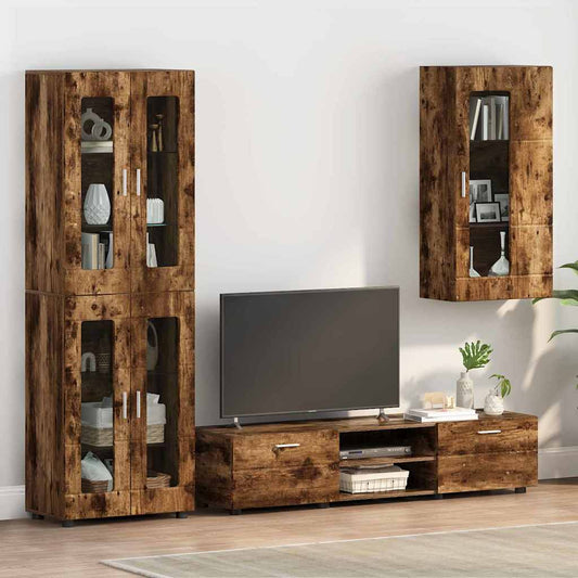 Wall-mounted Cabinet with Shelf Smoked oak 55 x 29 x 100 cm