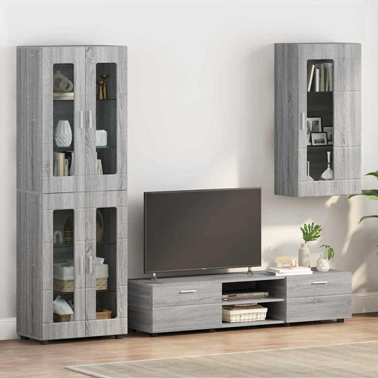 Wall-mounted Cabinet with Shelf Grey sonoma 55 x 29 x 100 cm