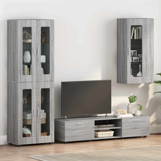 Wooden Cabinet Grey Sonoma Engineered Wood