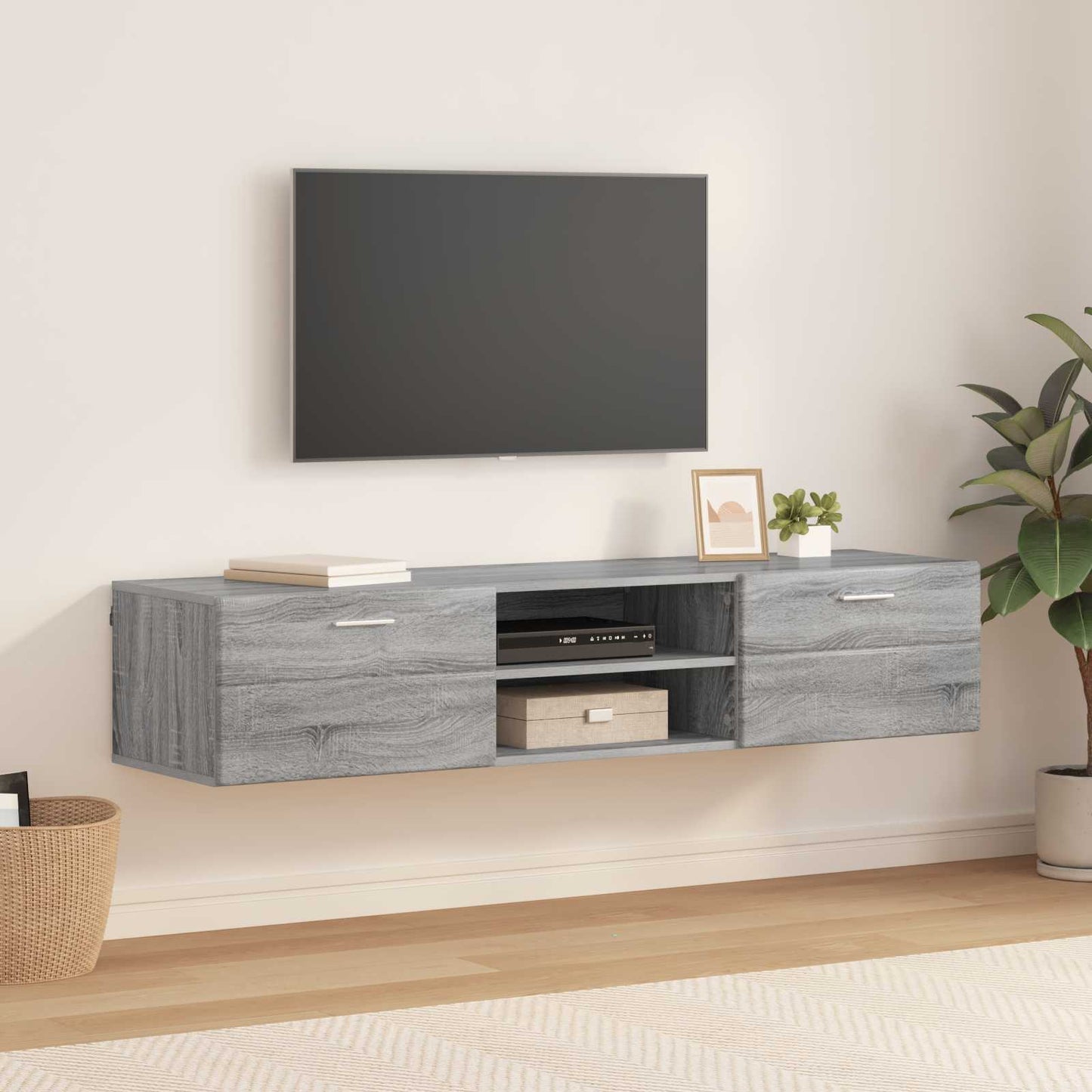 Wooden Cabinet Grey Sonoma 150 x 39 x 30 cm Engineered Wood