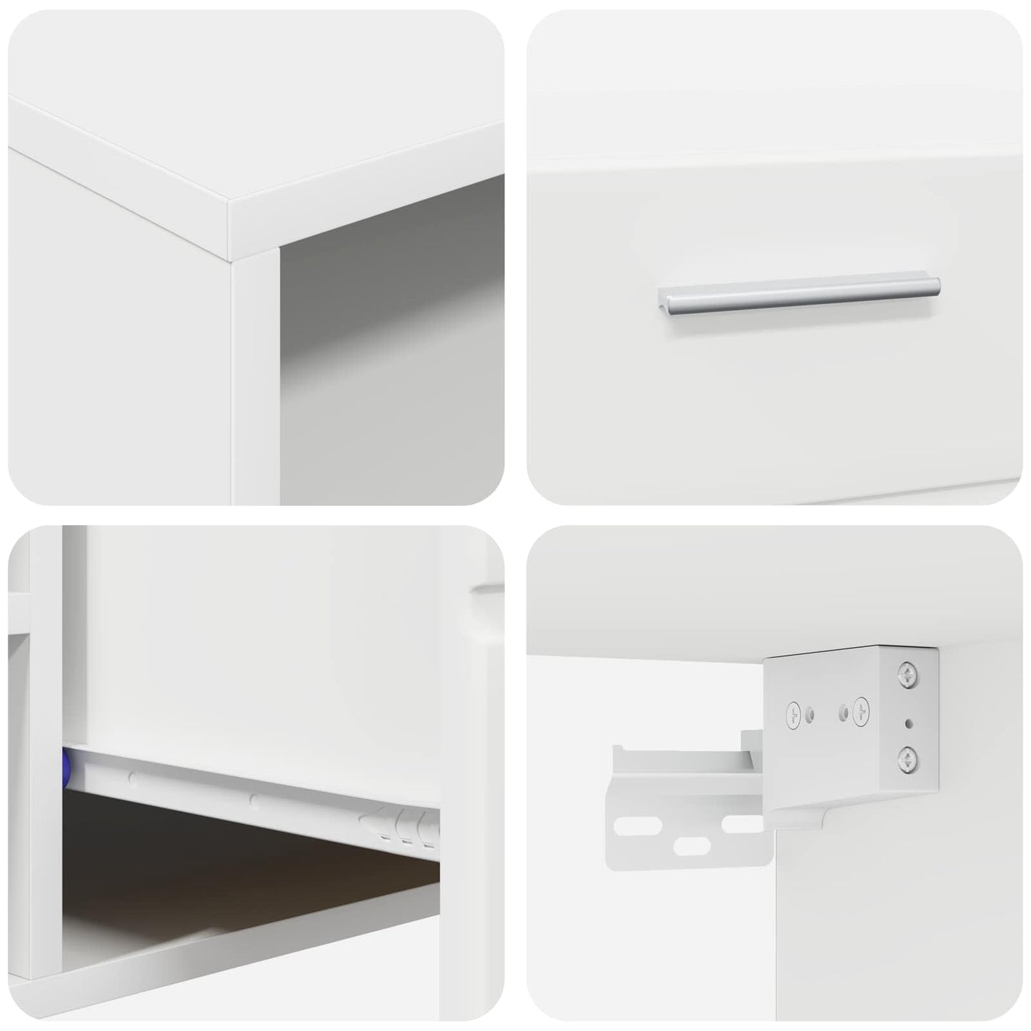 Wooden Cabinet White 100.5 x 39 x 30 cm Engineered Wood
