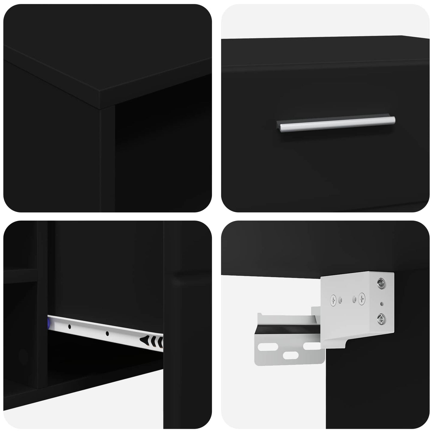 Wooden Cabinet Black 100.5 x 39 x 30 cm Engineered Wood
