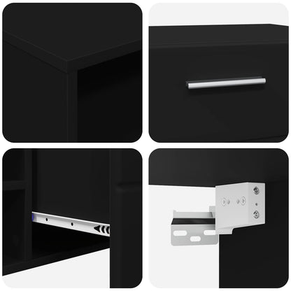 Wooden Cabinet Black 100.5 x 39 x 30 cm Engineered Wood