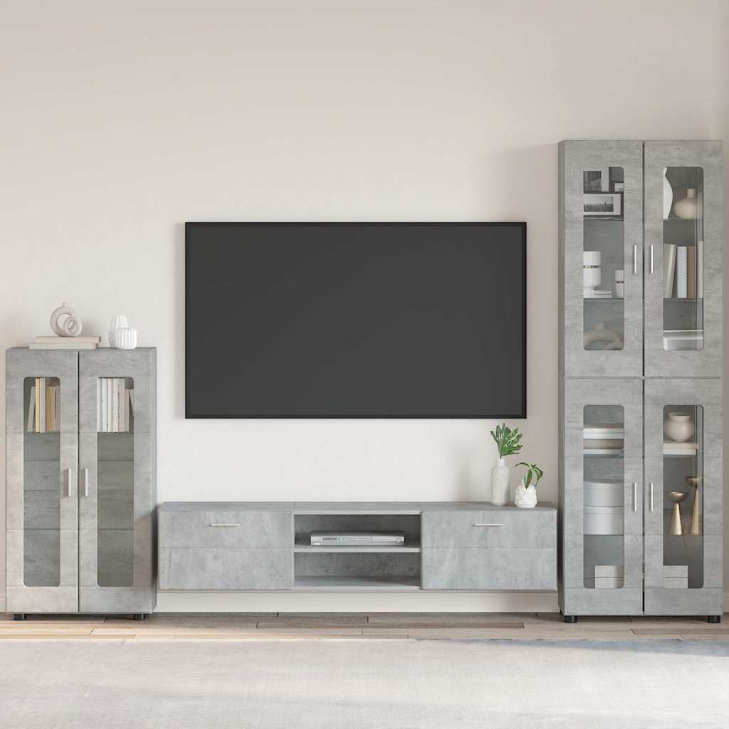 Sideboard with Shelf FLORIN Concrete Grey 55.5 x 29 x 100 cm