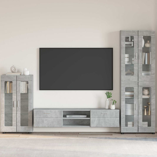 Sideboard with Shelf FLORIN Concrete Grey 55.5 x 29 x 100 cm