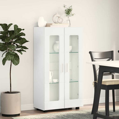 Sideboard with Shelf FLORIN High Gloss White 55.5 x 29 x 100 cm