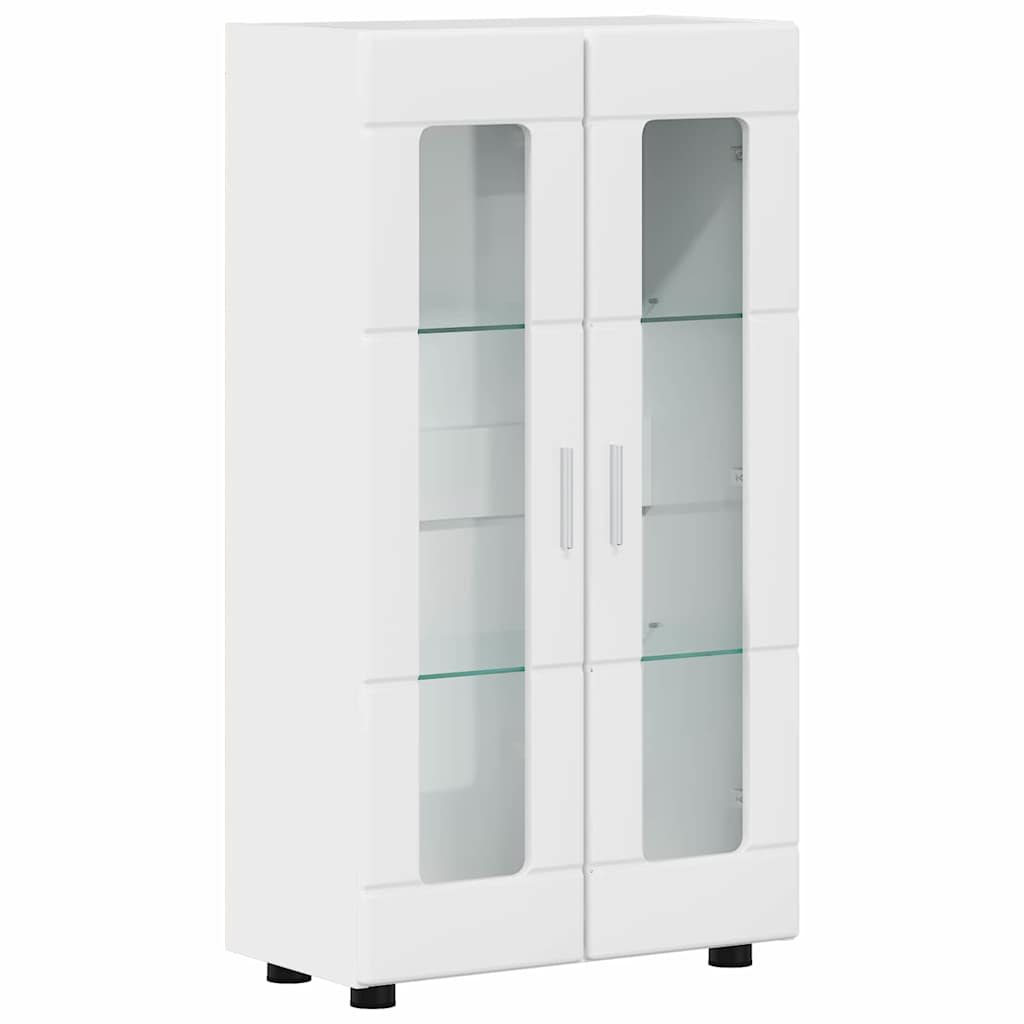 Sideboard with Shelf FLORIN High Gloss White 55.5 x 29 x 100 cm