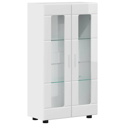 Sideboard with Shelf FLORIN High Gloss White 55.5 x 29 x 100 cm