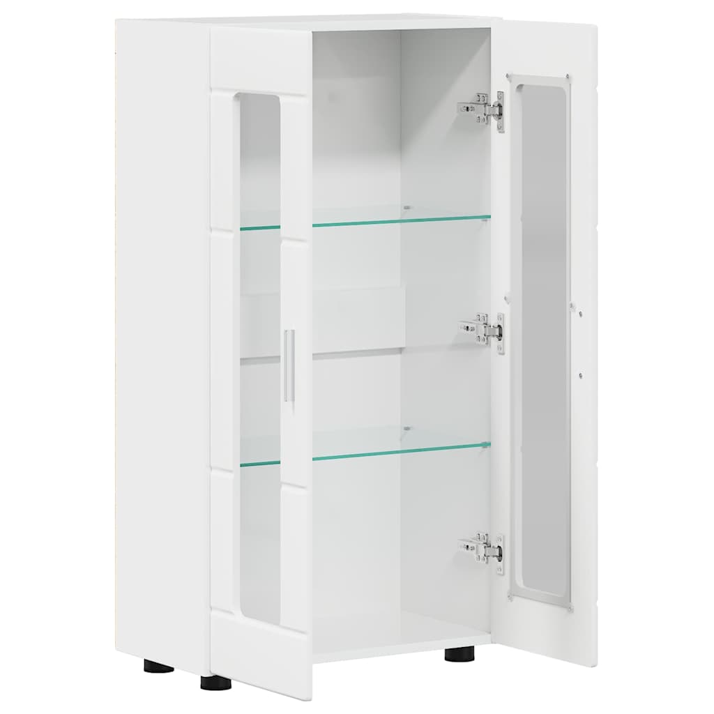 Sideboard with Shelf FLORIN High Gloss White 55.5 x 29 x 100 cm