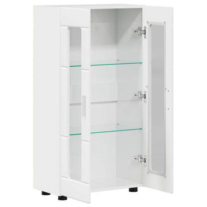 Sideboard with Shelf FLORIN High Gloss White 55.5 x 29 x 100 cm