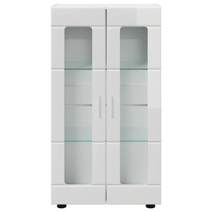 Sideboard with Shelf FLORIN High Gloss White 55.5 x 29 x 100 cm