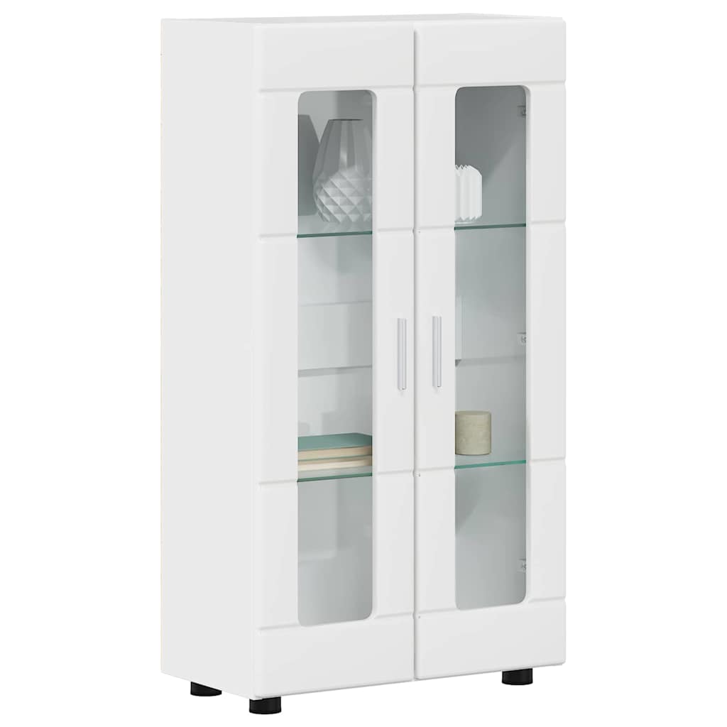 Sideboard with Shelf FLORIN High Gloss White 55.5 x 29 x 100 cm
