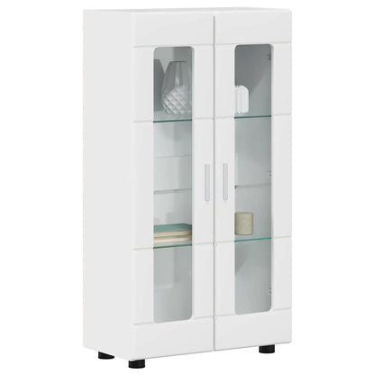 Sideboard with Shelf FLORIN High Gloss White 55.5 x 29 x 100 cm