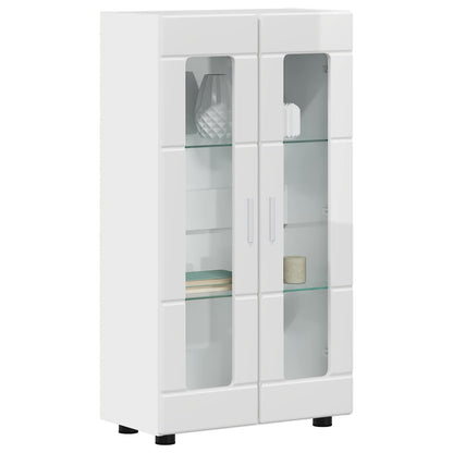 Sideboard with Shelf FLORIN High Gloss White 55.5 x 29 x 100 cm