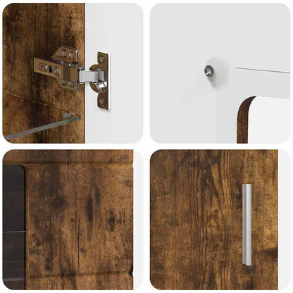 Sideboard FLORIN Smoked Oak 55.5 x 29 x 100 cm Engineered Wood