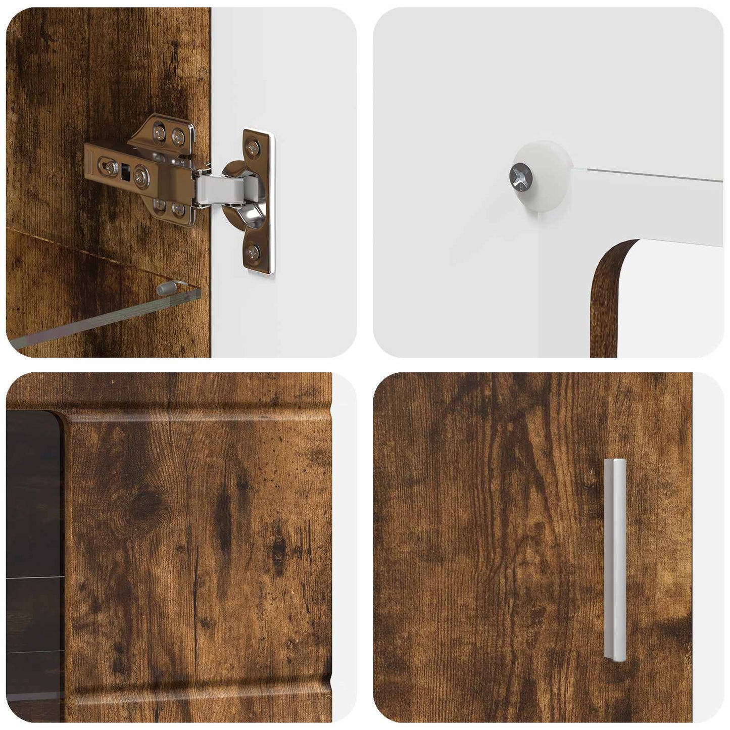 Sideboard FLORIN Smoked Oak 55.5 x 29 x 100 cm Engineered Wood