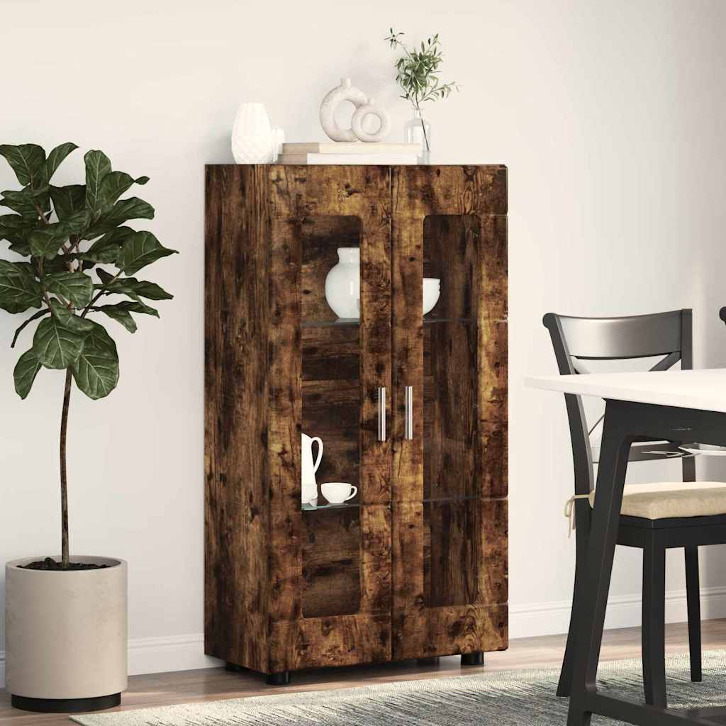Sideboard FLORIN Smoked Oak 55.5 x 29 x 100 cm Engineered Wood