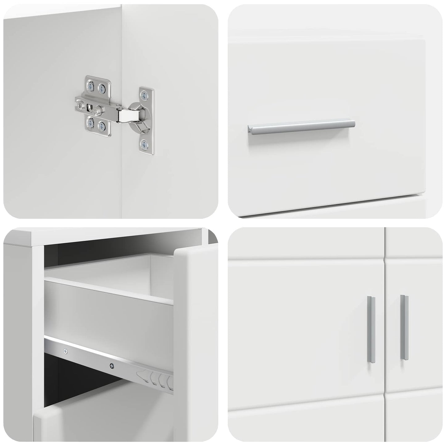 Wooden Cabinet White 88.5 x 30.5 x 73 cm Engineered Wood