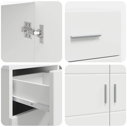 Wooden Cabinet White 88.5 x 30.5 x 73 cm Engineered Wood