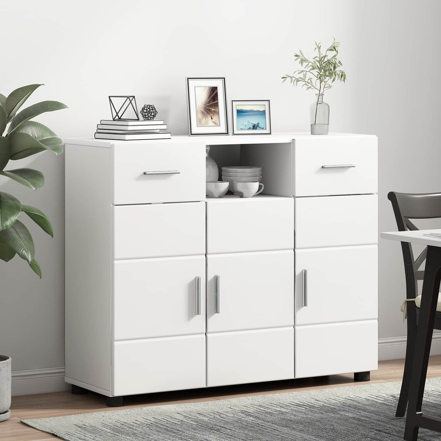 Wooden Cabinet White 88.5 x 30.5 x 73 cm Engineered Wood