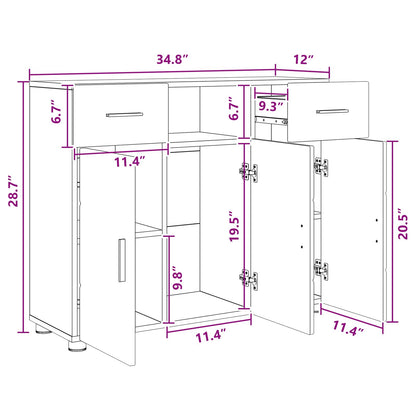Wooden Cabinet White 88.5 x 30.5 x 73 cm Engineered Wood