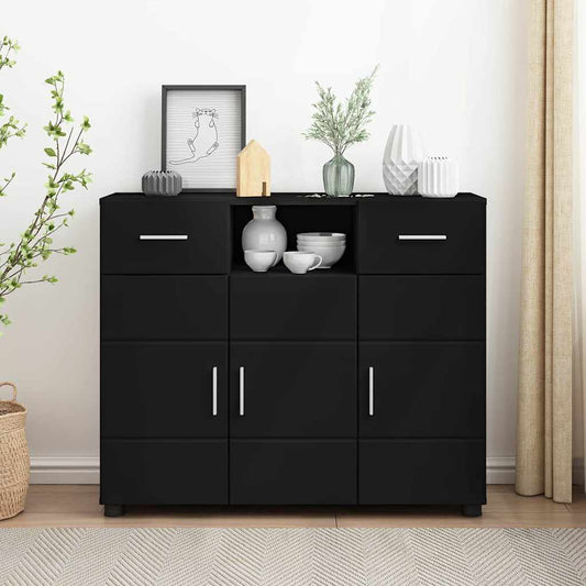 Sideboard with Drawer Black 88.5 x 30.5 x 73 cm Engineered Wood