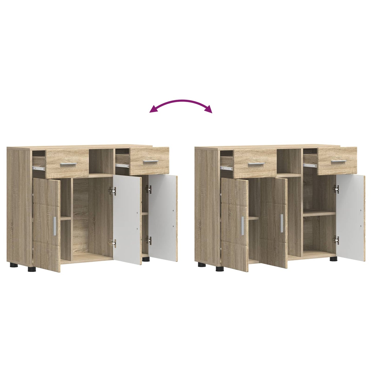 Wooden Cabinet Sonoma Oak 88.5 x 30.5 x 73 cm Engineered Wood