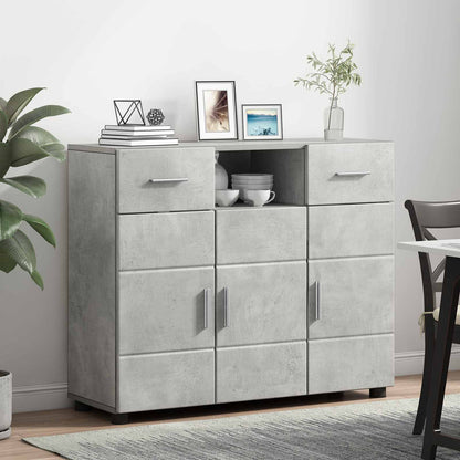 Wooden Cabinet with Drawer Concrete Grey 88.5 x 30.5 x 73 cm