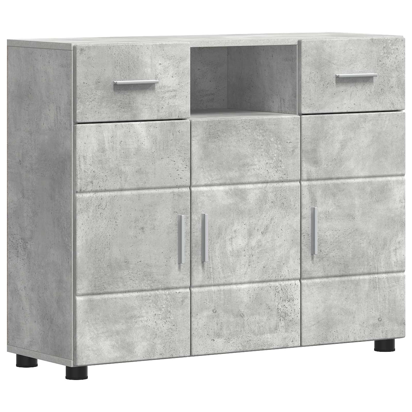 Wooden Cabinet with Drawer Concrete Grey 88.5 x 30.5 x 73 cm