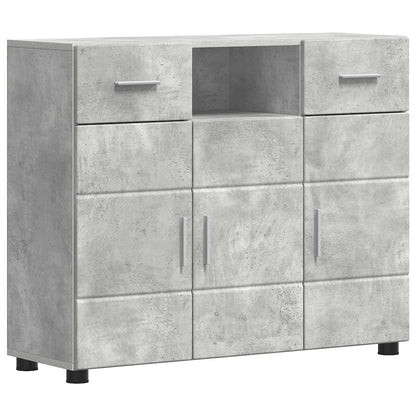 Wooden Cabinet with Drawer Concrete Grey 88.5 x 30.5 x 73 cm