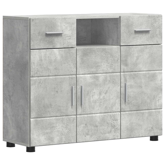 Wooden Cabinet with Drawer Concrete Grey 88.5 x 30.5 x 73 cm