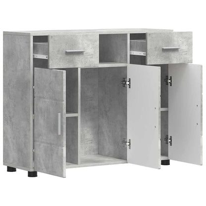 Wooden Cabinet with Drawer Concrete Grey 88.5 x 30.5 x 73 cm