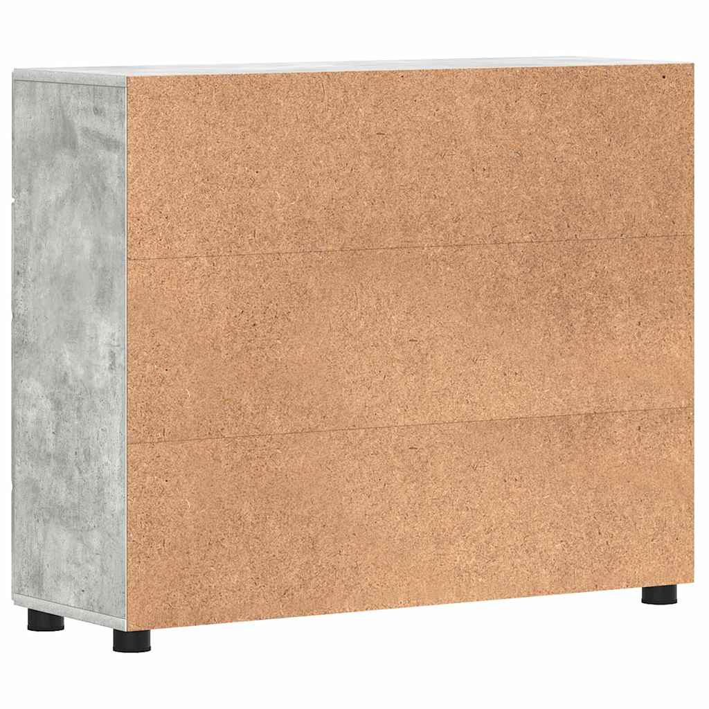 Wooden Cabinet with Drawer Concrete Grey 88.5 x 30.5 x 73 cm