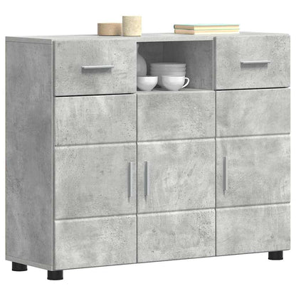 Wooden Cabinet with Drawer Concrete Grey 88.5 x 30.5 x 73 cm