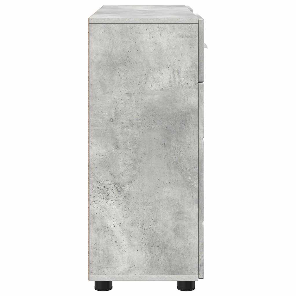 Wooden Cabinet with Drawer Concrete Grey 88.5 x 30.5 x 73 cm