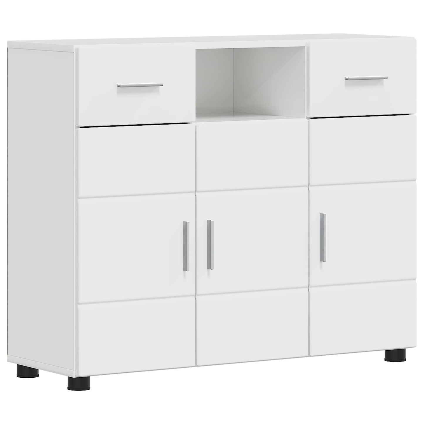 Wooden Cabinet with Drawer High Gloss White 88.5 x 30.5 x 73 cm