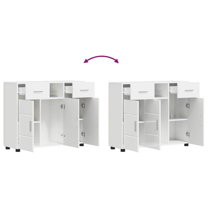 Wooden Cabinet with Drawer High Gloss White 88.5 x 30.5 x 73 cm