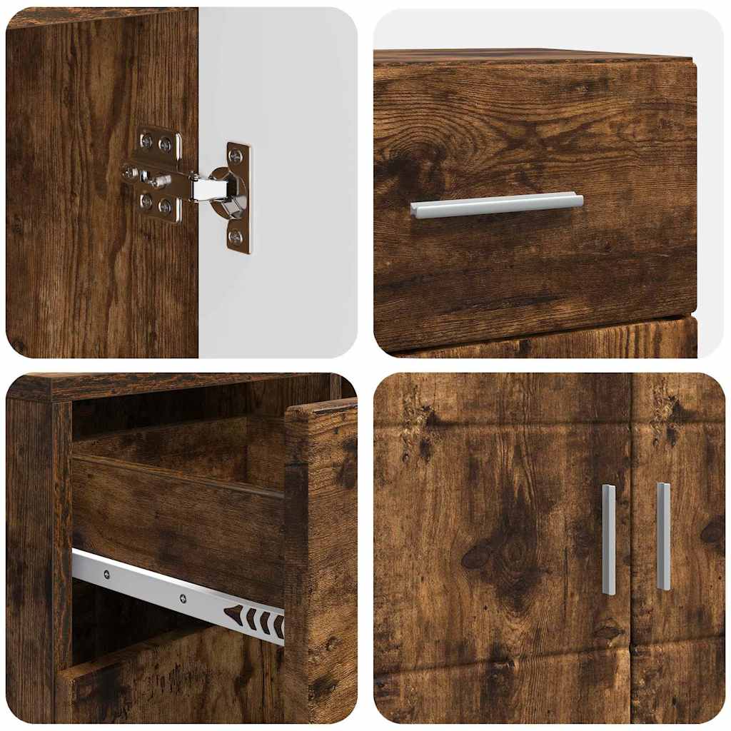 Wooden Cabinet Smoked Oak 88.5 x 30.5 x 73 cm Engineered Wood