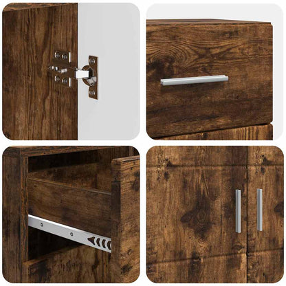 Wooden Cabinet Smoked Oak 88.5 x 30.5 x 73 cm Engineered Wood