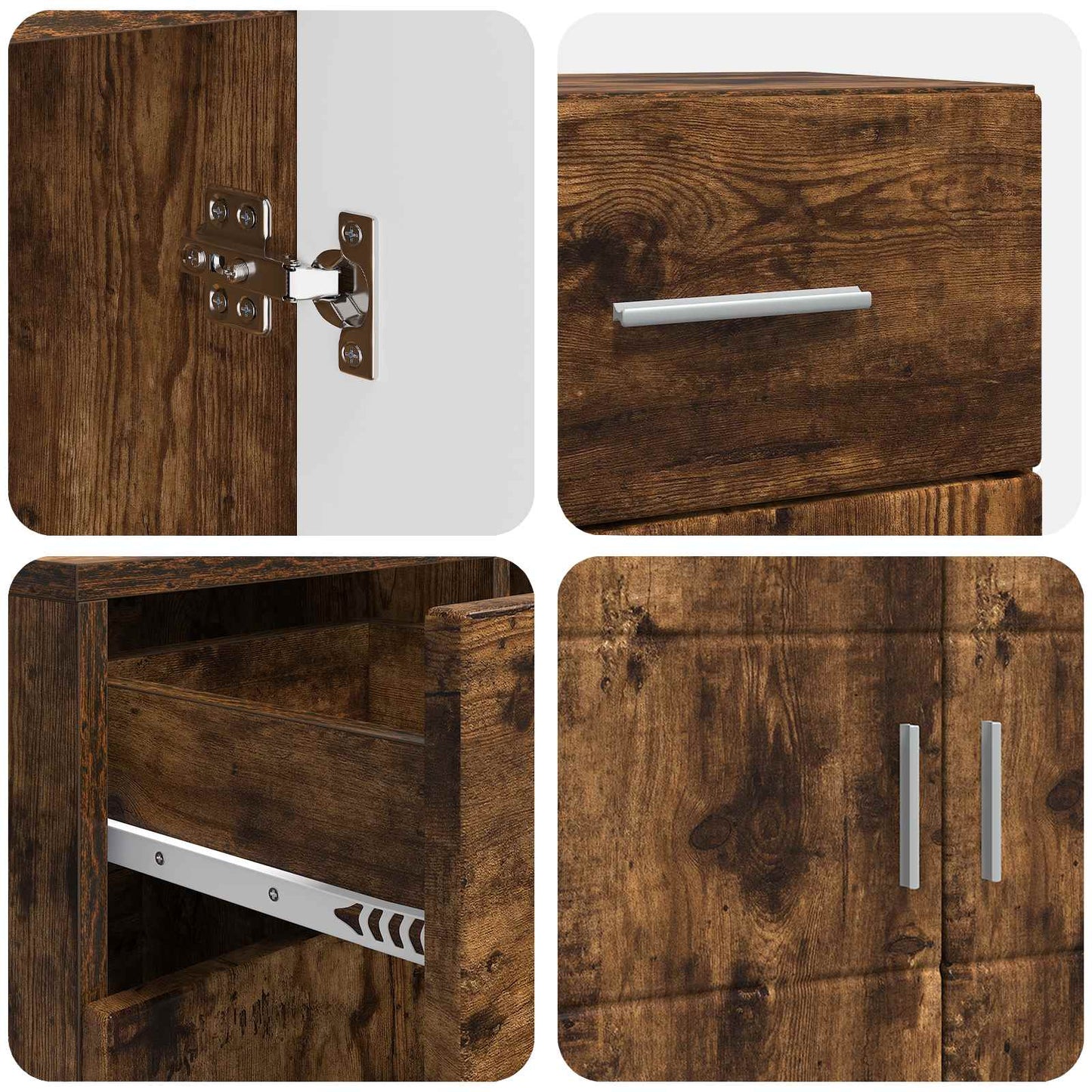 Wooden Cabinet Smoked Oak 88.5 x 30.5 x 73 cm Engineered Wood