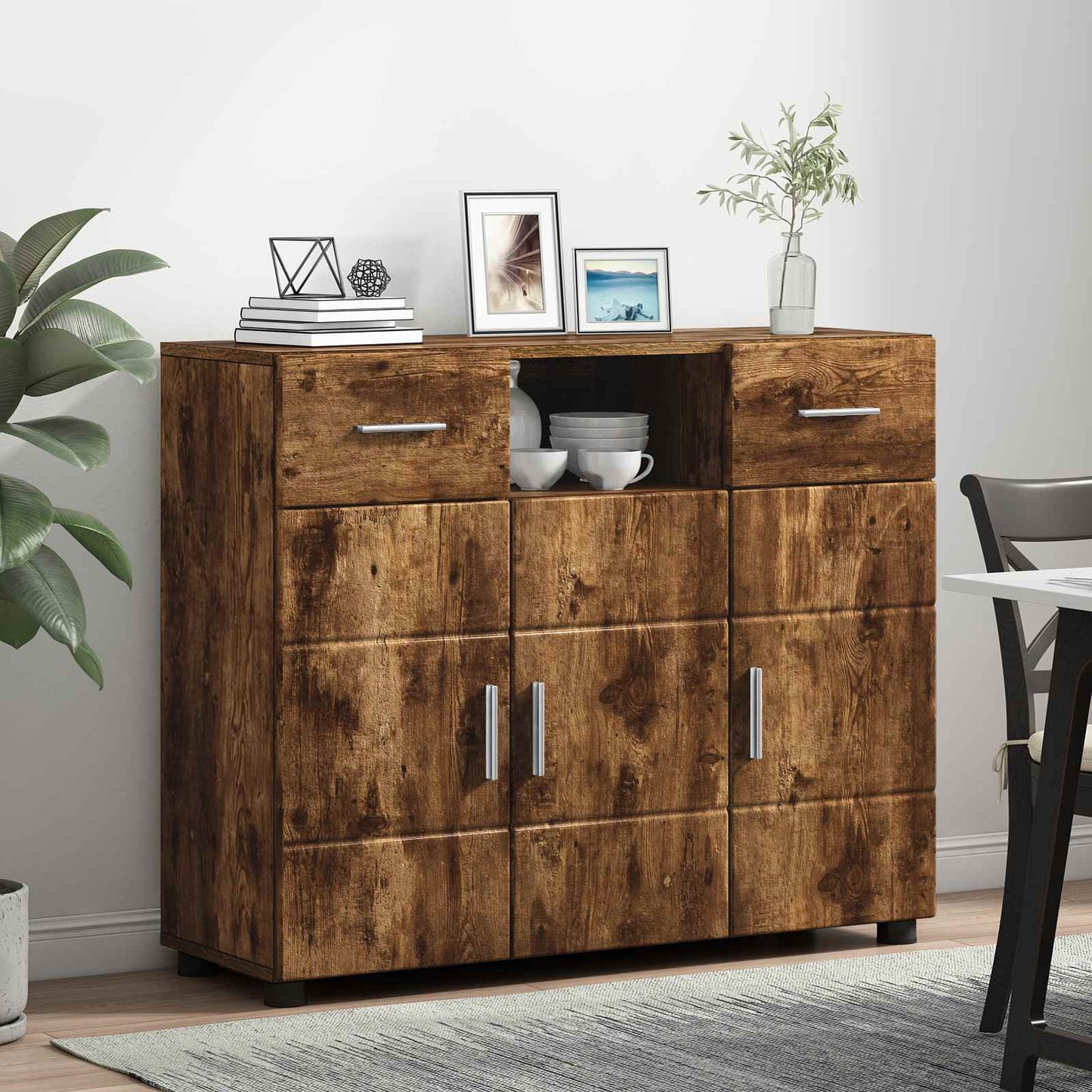 Wooden Cabinet Smoked Oak 88.5 x 30.5 x 73 cm Engineered Wood