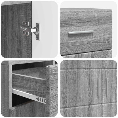 Wooden Cabinet Grey Sonoma 88.5 x 30.5 x 73 cm Engineered Wood