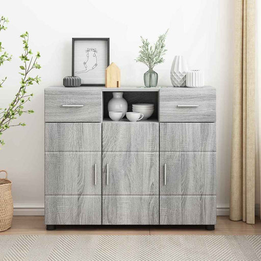 Sideboard Grey sonoma 88.5 x 30.5 x 73 cm Engineered Wood