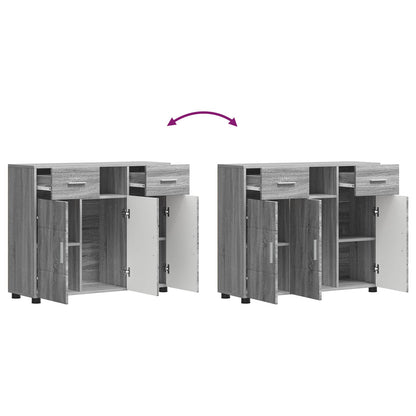 Wooden Cabinet Grey Sonoma 88.5 x 30.5 x 73 cm Engineered Wood