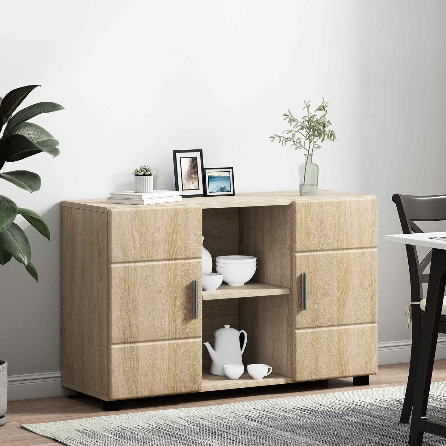 Sideboard with Shelf FLORIN Sonoma Oak 88.5 x 30.5 x 55.5 cm