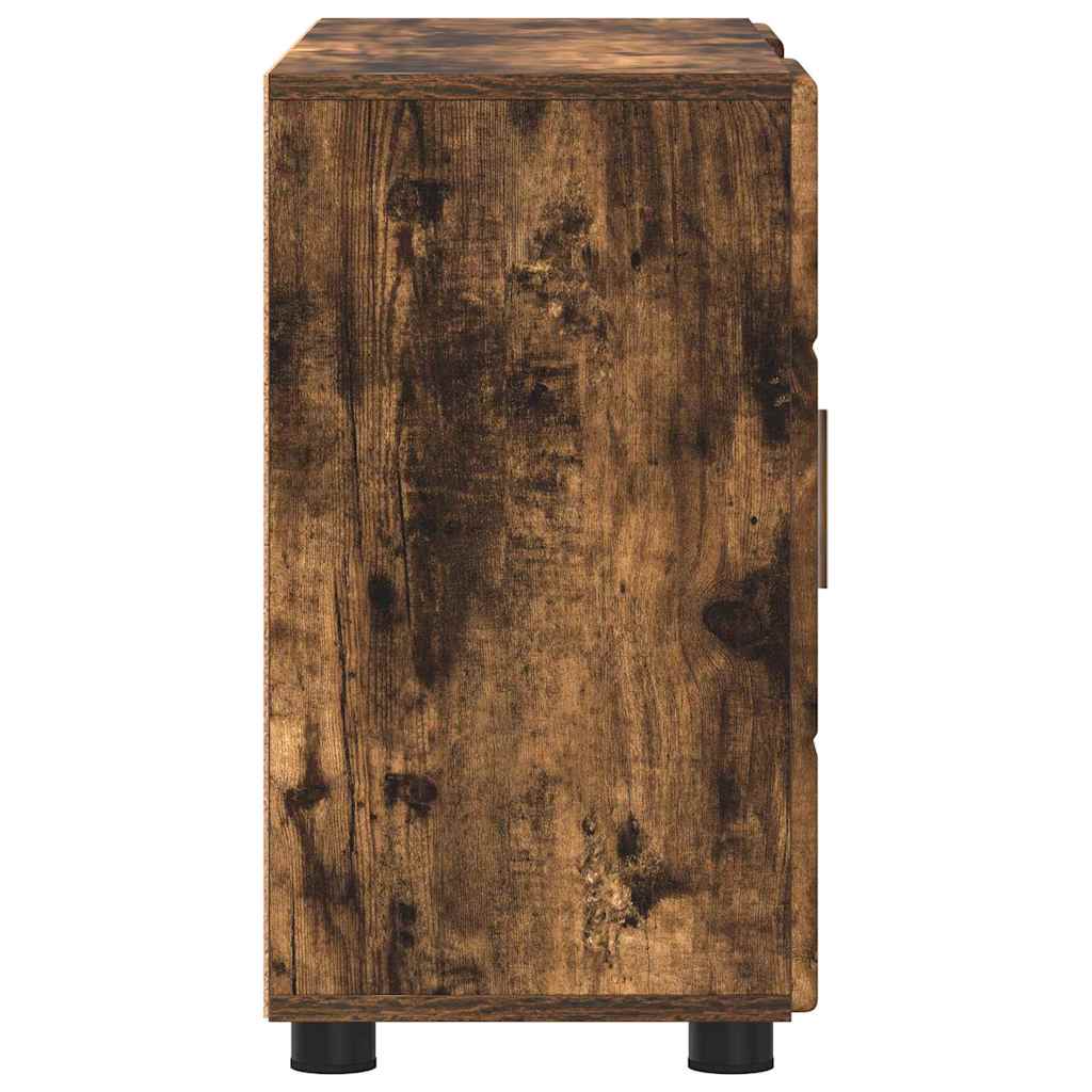Sideboard with Shelf FLORIN Smoked Oak 88.5 x 30.5 x 55.5 cm
