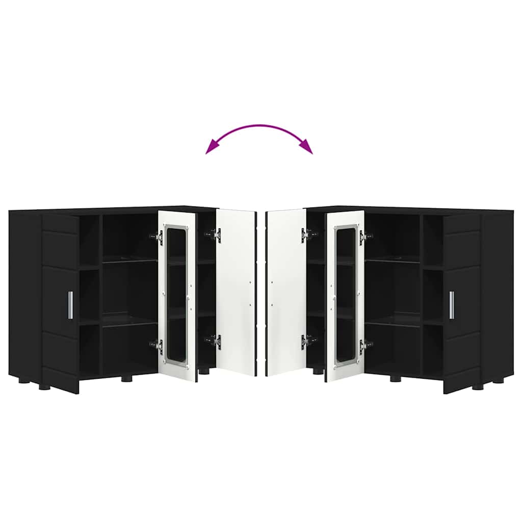 Wooden Cabinet Black 88.5 x 30.5 x 73 cm Engineered Wood